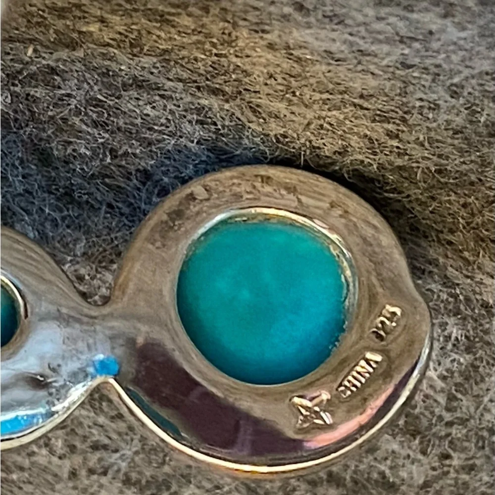 Turquoise and silver bracelet - Picture 3 of 5